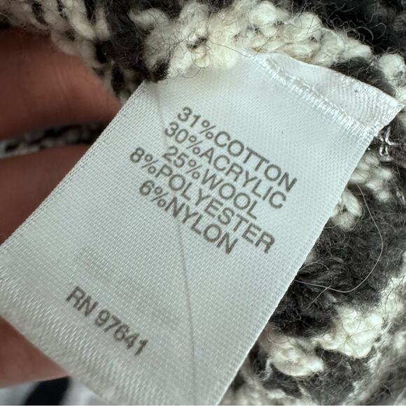 J Jill Fringe Western Boho Cardigan Sweater Wool Blend Fall Oversized Large - Picture 8 of 10